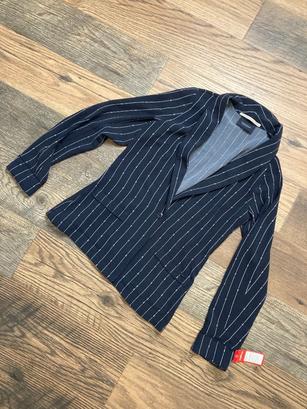 Scotch & Soda Women’s XS Navy Pinstripe Blazer Jacket NWT Amsterdam’s Blauw